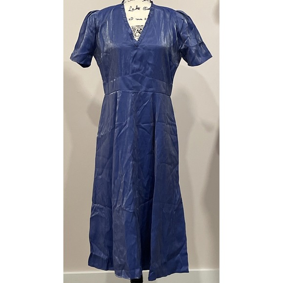 Caroline Vazzana Dresses & Skirts - NEW Vintage Inspired Cobalt Blue Short Sleeve Dress Size M Caroline Vazzana